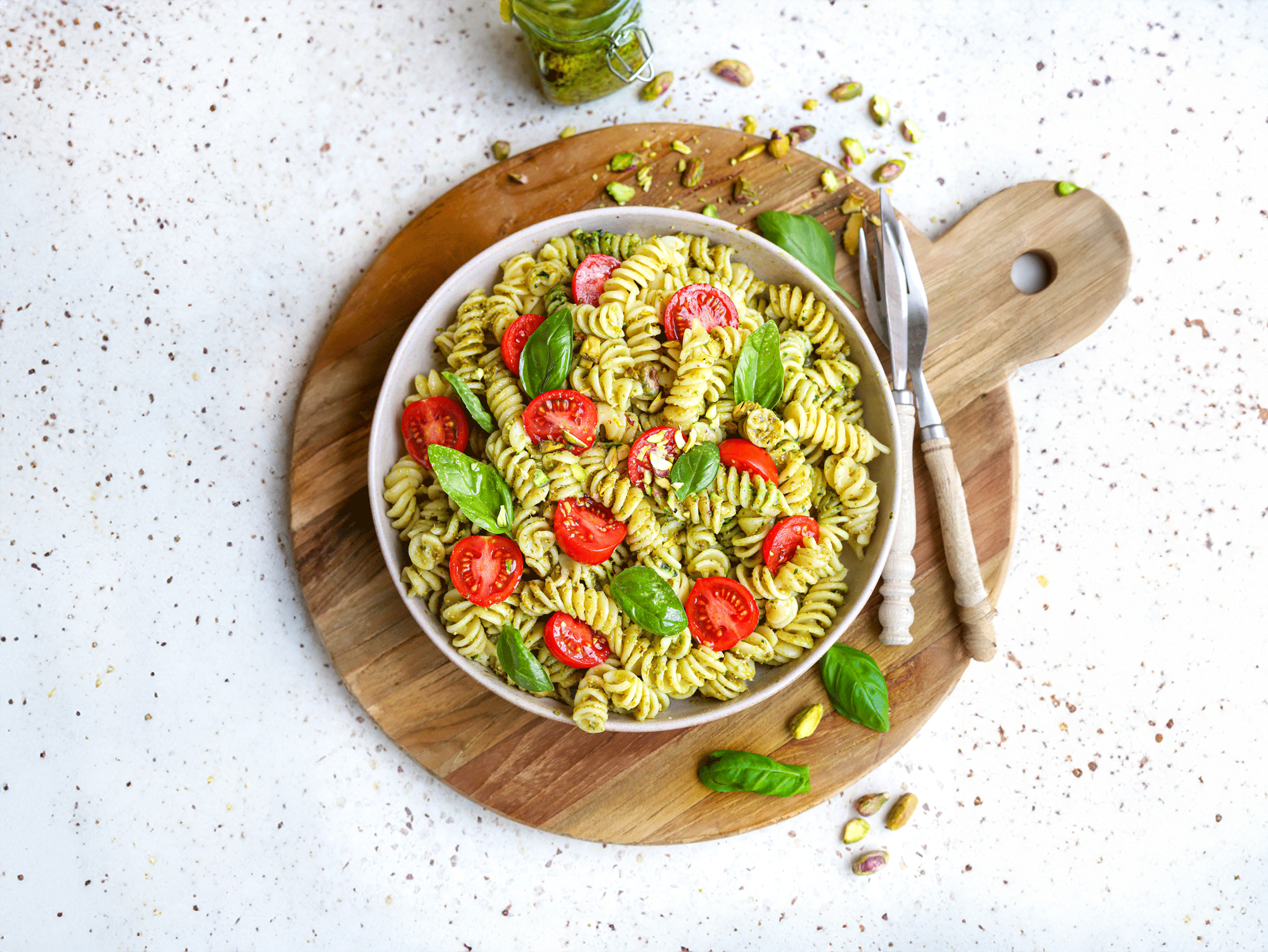 Pasta pesto met kip
